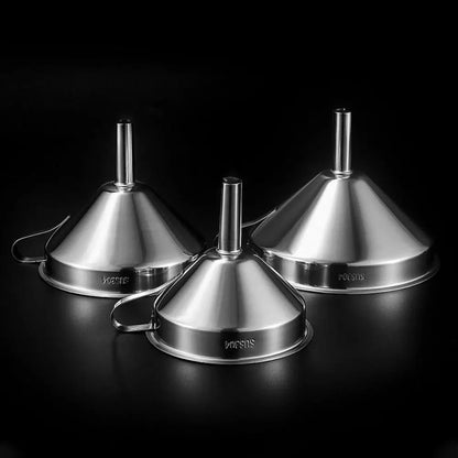 Stainless Steel Funnel Kitchen Oil Liquid Metal Funnel with Detachable Filter Wide Mouth Funnel for Canning Kitchen Tools