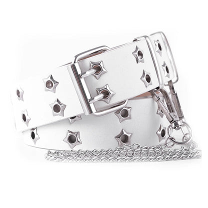 Unisex Punk Rock Double Hole Large Size Belt - Smarsty