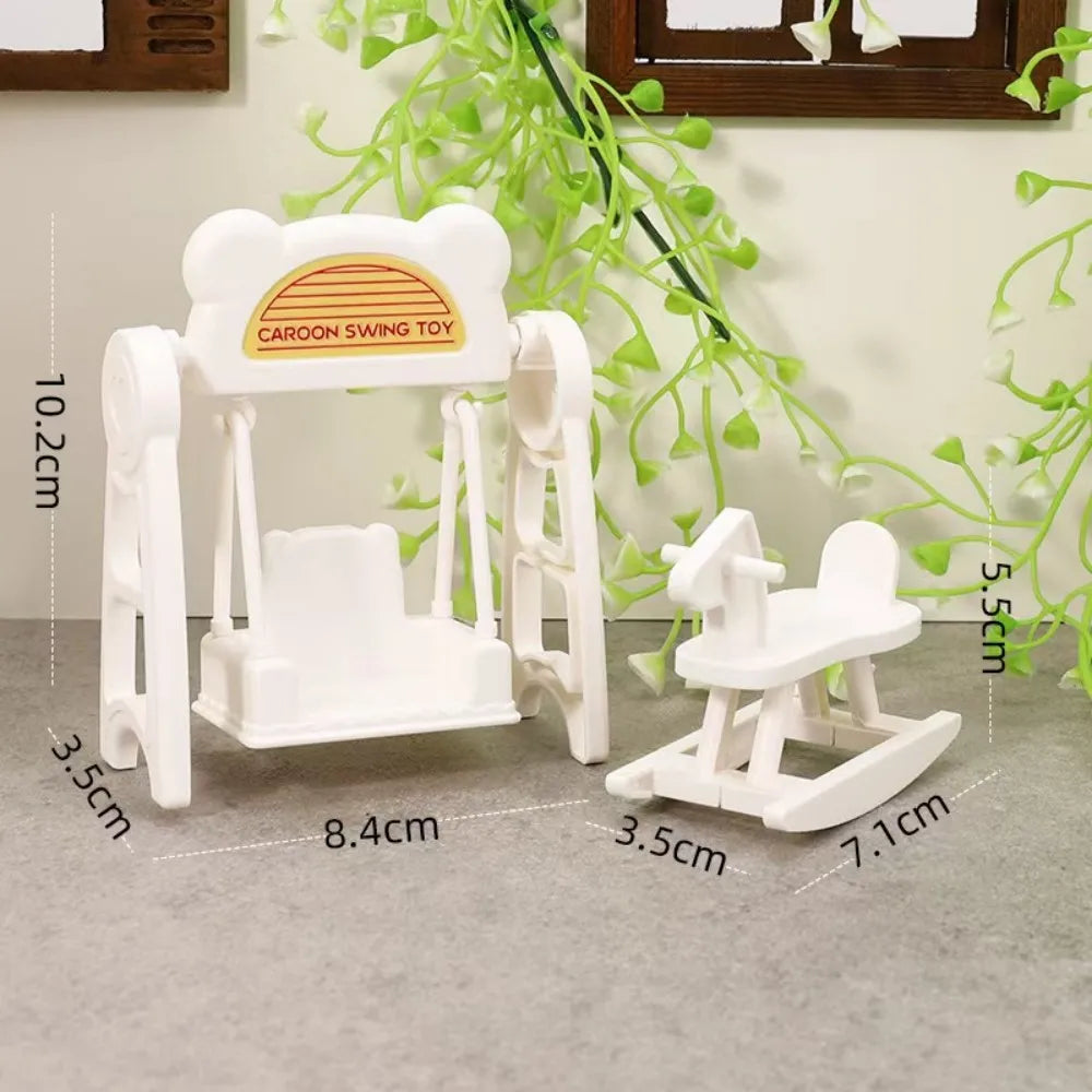1:12 Dollhouse Miniature Cradle Crib Surround Bed Piano Table Set Furniture Kitchen Model Decor Toy Doll House Accessories
