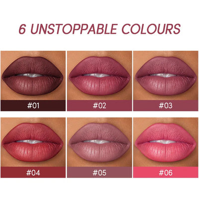 USHAS 12 Color Lip Liner and Lipstick Set Long Lasting Matte Finish - Smarsty