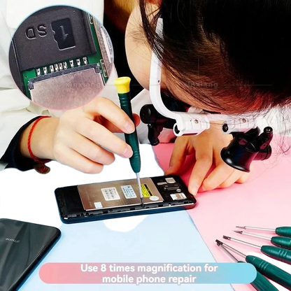 LED Magnifying Glass with Adjustable Magnification for Precision Viewing - Smarsty