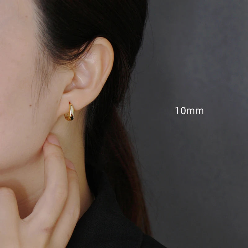 925 Sterling Silver Wide Gothic Huggies Hoop Earrings - Smarsty