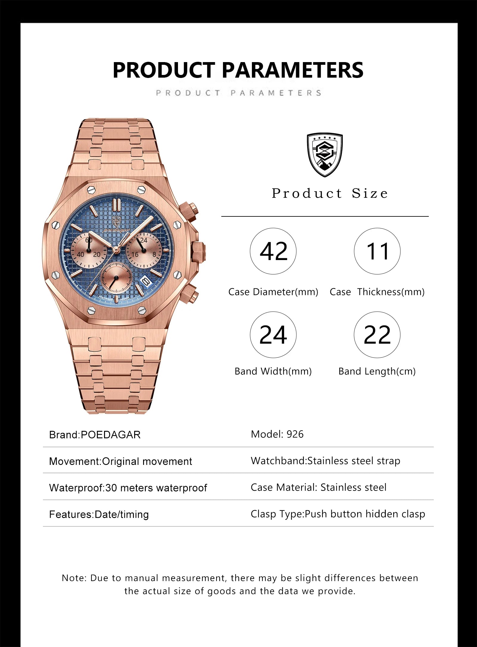 Luxury Men's Chronograph Watch with Waterproof Feature - Smarsty