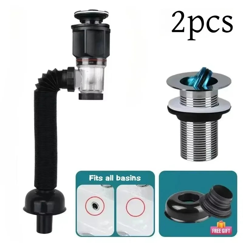 Flip Top Anti-Odor Drain Pipe Set for Kitchen and Bathroom - Smarsty