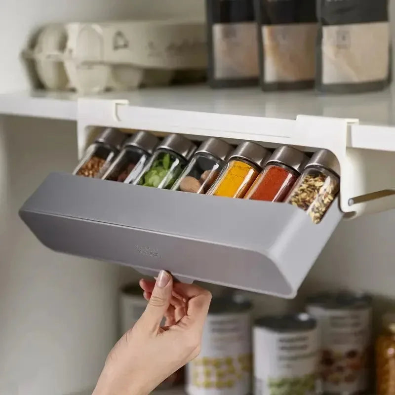 Plastic Seasoning Bottle Storage Rack Kitchen Seasoning Bottle Punch-free Adjustable Multi-functional Seasoning Jar Set