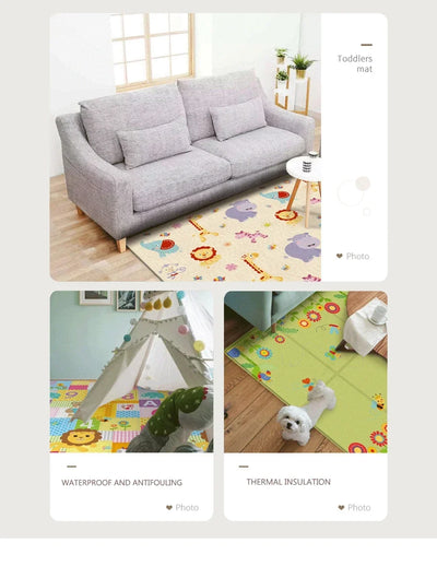 Foldable Baby Play Mat Children's Double-sided Pattern Protection Non-slip Activity Carpet Children's Educational Activity Mat by Smarsty