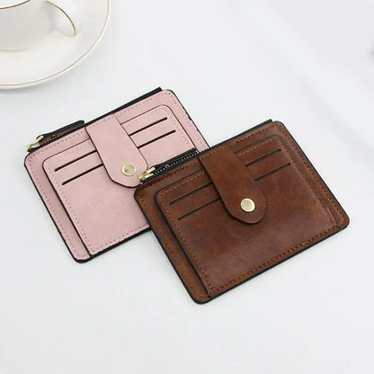 Luxury Small Men's Credit ID Card Holder Wallet Male Slim Leather Wallet with Coin Pocket Brand Designer Purse for Men Women - Smarsty