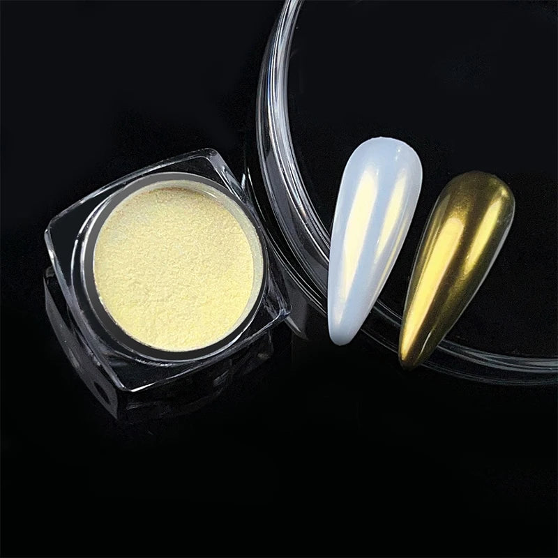 Aurora Pearl White Nail Glitter Powder for Stunning Designs - Smarsty