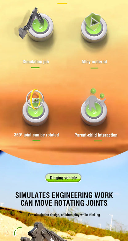 1/50 Model Car Bulldozer Truck Excavator Crane Forklift Construction Engineering Vehicle Toys for Boys Children Educational Toys by Smarsty