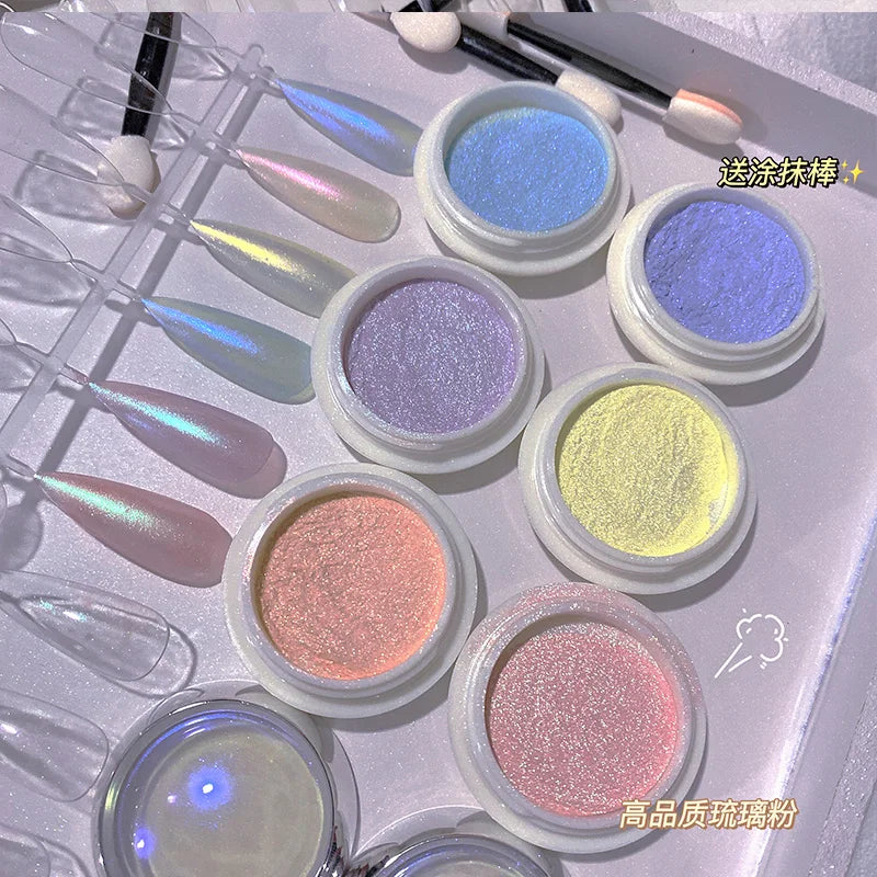 Shimmer Aurora Nail Powder Set for Stunning Manicure - Smarsty