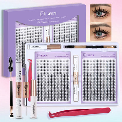 ISEEN DIY Eyelash Extension Kit with Bond and Tweezers - Smarsty