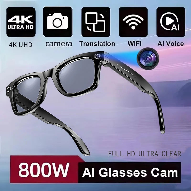 New 800W Camera AI Glasses Men Color-Changing Smart Translation Glasses Photo Video Recording Waterproof Call Smart Sunglasses - Smarsty