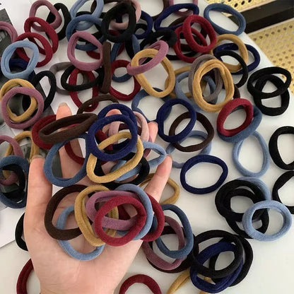 50 Pack Nylon Scrunchies Soft Stretchy Hair Ties Gentle - Smarsty
