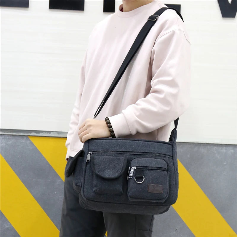 Premium Canvas Crossbody Bag For Men Luxury Messenger - Smarsty
