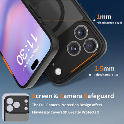 Matte Translucent Phone Case For iPhone 17 16 15 14 13 12 Pro Max Plus For Magsafe Wireless Charge Armor Shockproof Cover