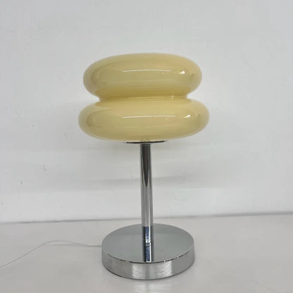 Trichromatic Dimming Macaron Glass Table Lamp for Cozy Bedrooms - Smarsty