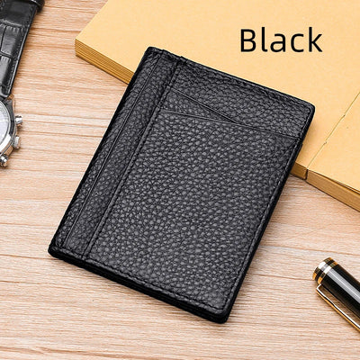 YUECIMIE Super Slim Soft Wallet Genuine Leather Mini Credit Card Holder Wallets Purse Thin Small Card Holders Men Wallet - Smarsty