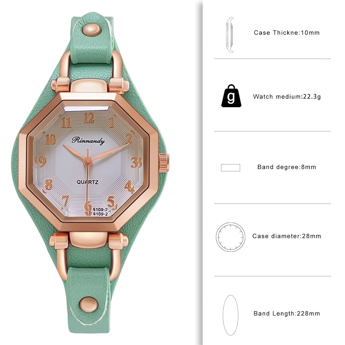 Luxury Quartz Women Wristwatch with Leather Band - Smarsty
