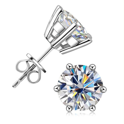 Moissanite Stud Earrings 0.5-2ct 18K Gold Plated Luxury - Smarsty