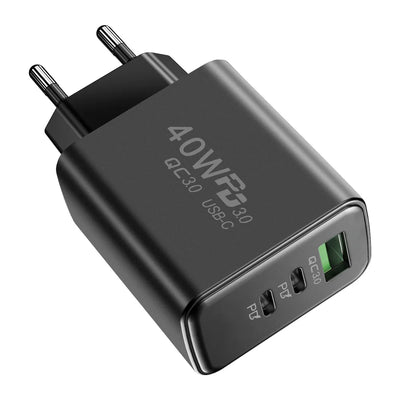 40W USB C PD Fast Charger Multi Port iPhone Xiaomi - Smarsty