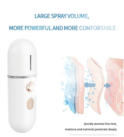 Mini Portable Humidifier Nano Mister Facial Steamer for Hydrated Skin - Smarsty