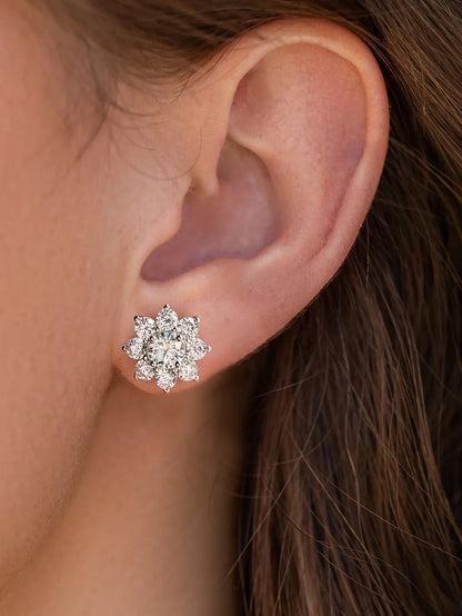 0.5Ct Moissanite Stud Earrings Sterling Silver Sparkle - Smarsty