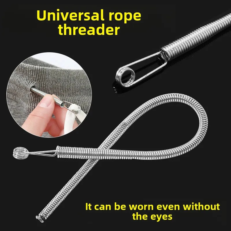 Bendable Spring Drawstring Threader Clip Pants Hoodies Elastic Band Lace Cord Flexible Drawstring Thread DIY Sewing Accessories - Smarsty