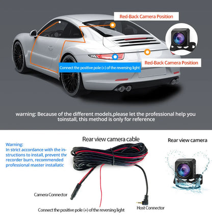 Dual 1080P Car DVR Touch Screen Rearview Night Vision - Smarsty