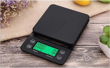 Black Precision Coffee Scale With Timer 0.1g Accuracy - Smarsty