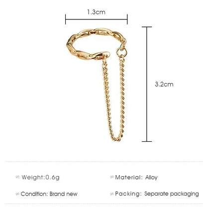 Minimalist Fake Piercing Ear Cuff Earrings with Tassel Design - Smarsty