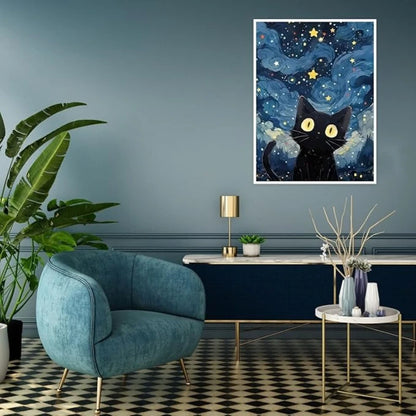 5D DIY Diamond Painting Kit Star Cat Landscape Art - Smarsty