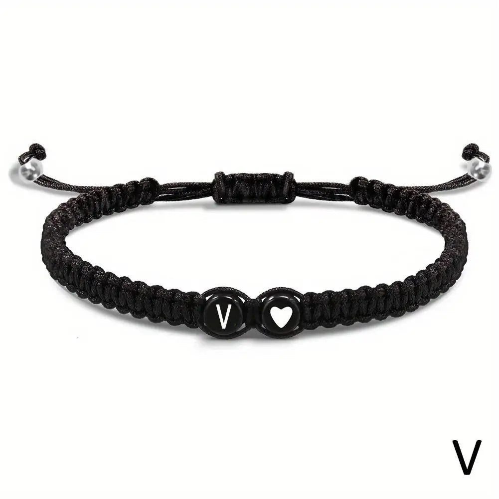 Handmade Adjustable Heart Bracelets A-Z Initials for Friendship - Smarsty