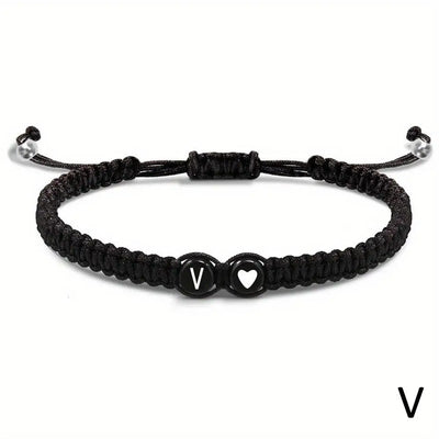 Handmade Adjustable Heart Bracelets A-Z Initials for Friendship - Smarsty