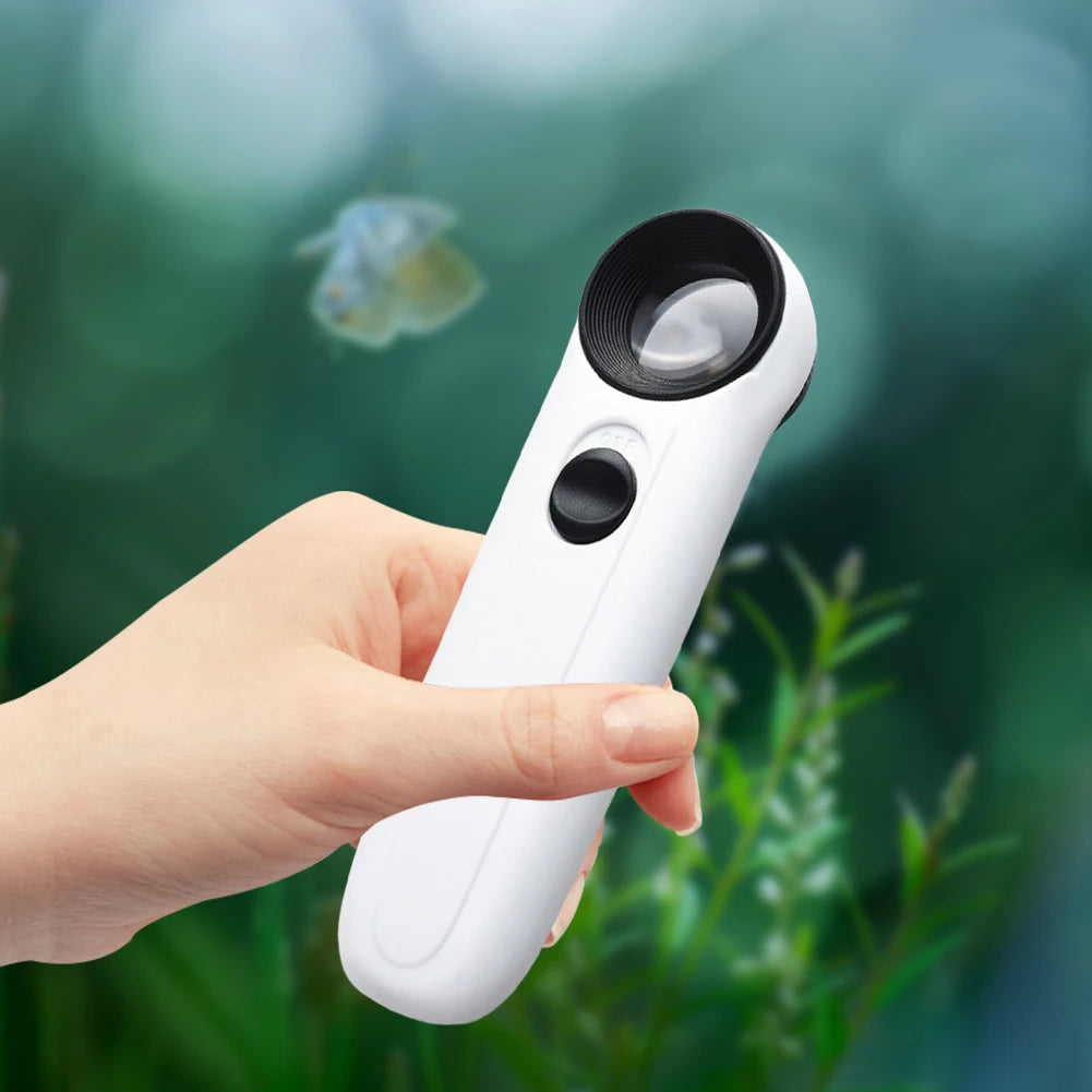 40X Handheld Magnifier Illuminated Jewelers Loupe Magnifier with Two LED Lights Jewelry Magnifier for Jewelry Identifying