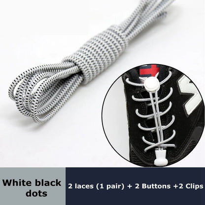 Round Elastic Shoelaces Suitable For Various Shoe Accessories No Tie Shoelace Fixed Stretching Locking Lazy laces 1 Pair