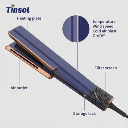 2 In 1 Hair Straightener And Dryer With Intuitive Airflow - Smarsty