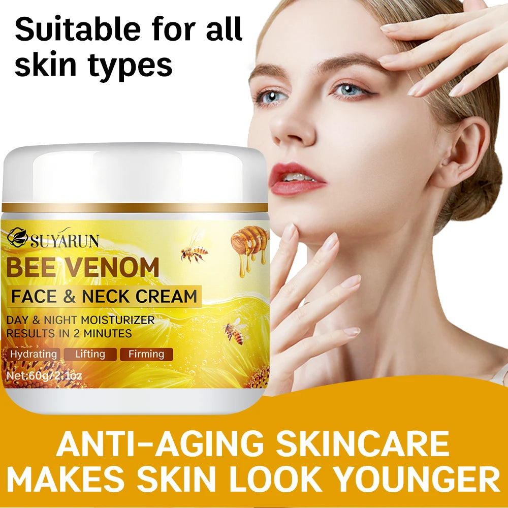 SUYARUN Bee Venom Collagen Anti-Aging Face Cream | Firming Lifting Moisturizer | Wrinkle Reduction | 24H Hydration. - Smarsty