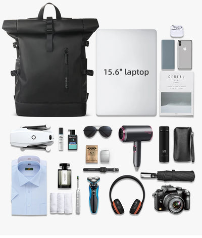HK Expandable Travel Backpack Men Large Capacity Waterproof 15.6” Laptop Bag Hiking Rucksack Cycling Daypack Bag with USB Port - Smarsty