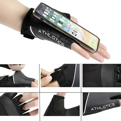 1Pair Breathable Cycling Gloves Workout Gym Gloves for Men Women Weight Lifting Fingerless Gloves Training Exercise Fitness by Smarsty