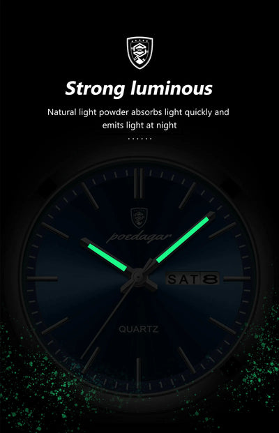 POEDAGAR Waterproof Luminous Men's Quartz Watch - Smarsty