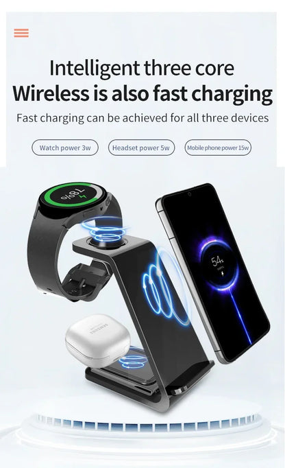 30W Ultrafast Wireless Charger Stand 3 in 1 with Holder - Smarsty