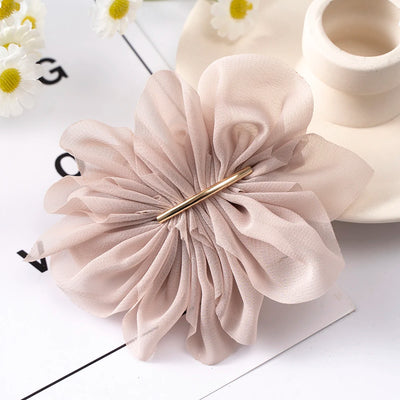 Big Spring Hair Claw Clips with Chiffon Flowers - Smarsty