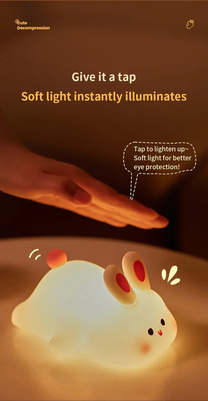 Cute Silicone Rabbit LED Night Light for Kids - Smarsty