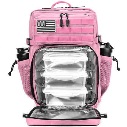 45L Meal Prep Management Backpack Gym Tactical Waterproof Insulated Lunch Cooler Bag Hiking Camping Travel Rucksack - Smarsty