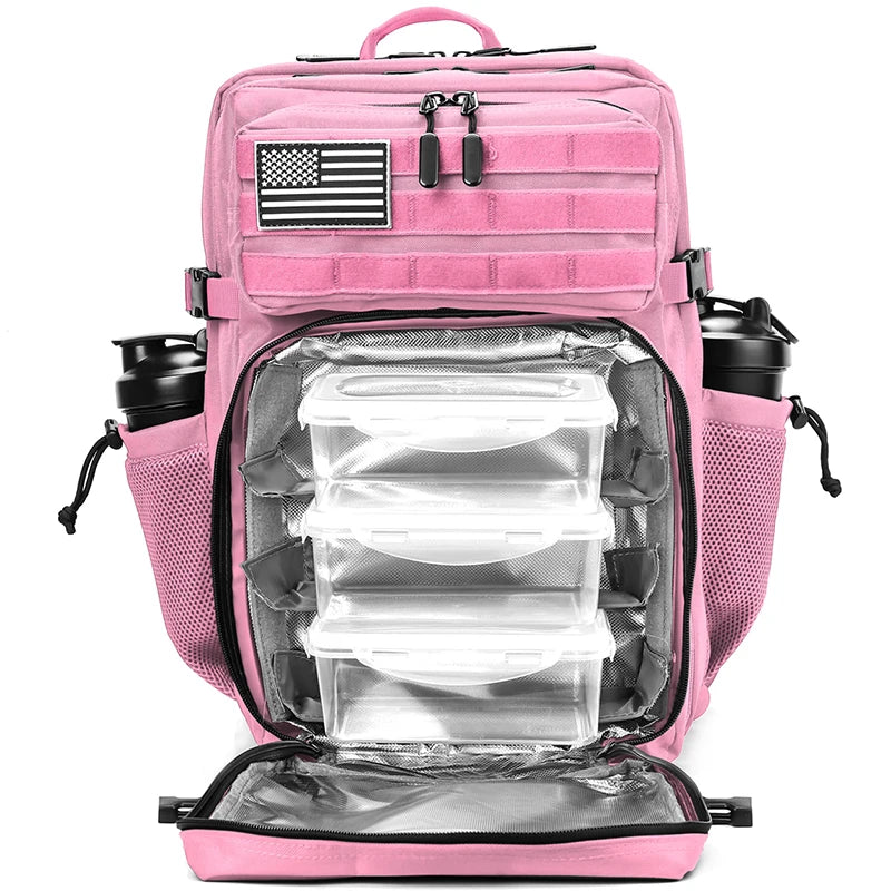 45L Meal Prep Management Backpack Gym Tactical Waterproof Insulated Lunch Cooler Bag Hiking Camping Travel Rucksack - Smarsty