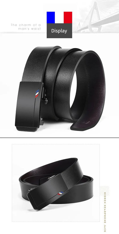 Mens Casual Automatic Buckle Belt High Quality Toothless Design - Smarsty