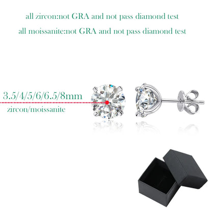GRA Certified Moissanite Stud Earrings Sterling Silver - Smarsty