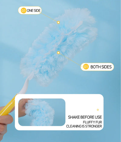Double sided 360 ° electrostatic dust duster is used for large-scale cleaning of dust, spider webs, and disposable dust collecto - Smarsty