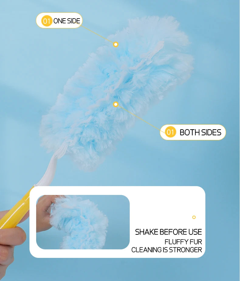 Double sided 360 ° electrostatic dust duster is used for large-scale cleaning of dust, spider webs, and disposable dust collecto - Smarsty