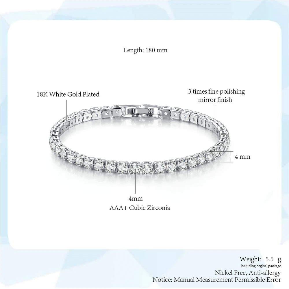 Trendy Women's Tennis Bracelet with AAA+ Cubic Zirconia - Smarsty